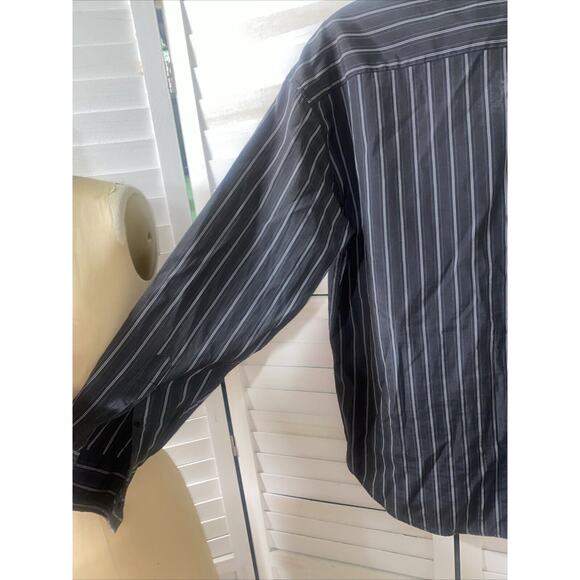 Estilo Latino Men's Long Sleeve Gray Stripe Button Up Shirt Western Sz Small - Picture 7 of 7